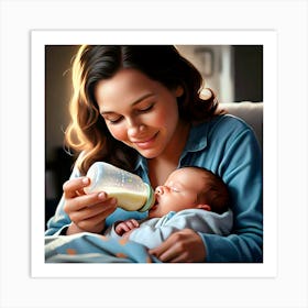 Mother Feeding Baby Art Print