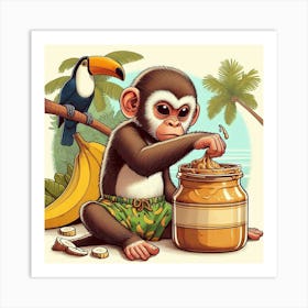 Monkey Eating Peanut Butter 3 Poster