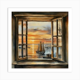 Sunset From The Window 1 Art Print