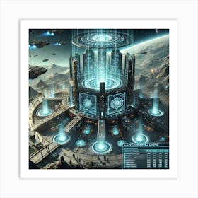 A Detailed Sci Fi Depiction Of The Central Command 1 Art Print