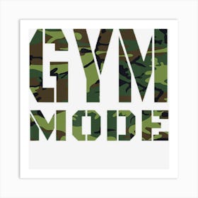 Gym Workout Fitness Bodybuilding Camouflage Weighlifting Art Print