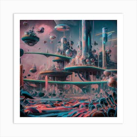 Futuristic City Abstract Art Print Art Print