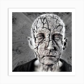 Man With A Broken Face Art Print