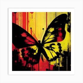 Butterfly On A Wall 1 Art Print