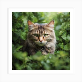 Cat In The Forest Art Print