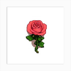 Pixel Rose 5 Art Print