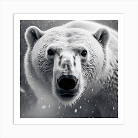 Polar Bear Portrait, Monochrome no. 2 Art Print