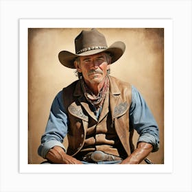 Old West Cowboy Art Print