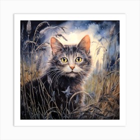 The secret Life Of Cats. Beautiful Art Prints For Cat Lovers. Art Print