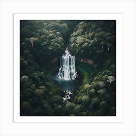 Waterfall In The Rainforest Art Print