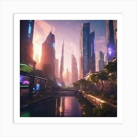 Futuristic Cityscape 185 Art Print