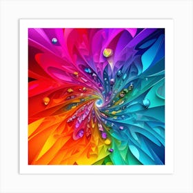 Abstract Colorful Flower 1 Art Print