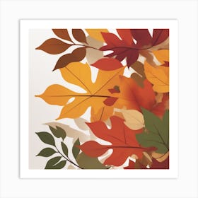 Autumn's Symphony of Leaves 15 Art Print