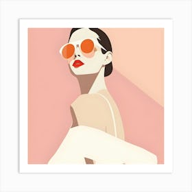 Illustration Of A Woman Wearing Sunglasses Art Print