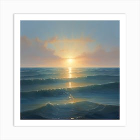 Sunrise Over The Ocean Art Print