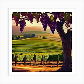 Vineyard Landscape Art Print