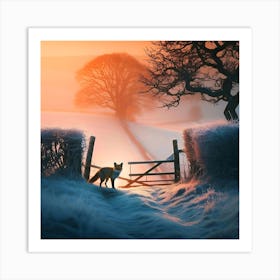 Fox In The Snow 10 Art Print