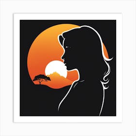 Silhouette Of A Woman 4 Art Print