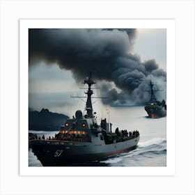 Naval Warfare - Ships at Sea Art Print