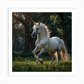 Unicorn In The Forest 8 Art Print