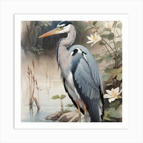 Blue Heron Art Print