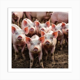 Pigs On A Farm 1 Art Print
