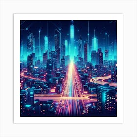 Futuristic City 3 Art Print