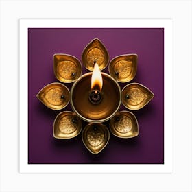 Diwali Lamp Art Print