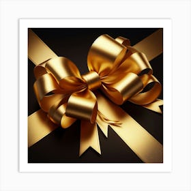 Golden bow Art Print