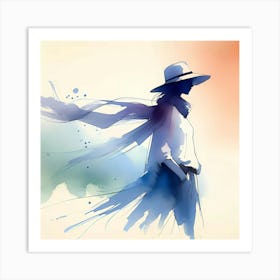 Watercolor Of A Woman 11 Art Print