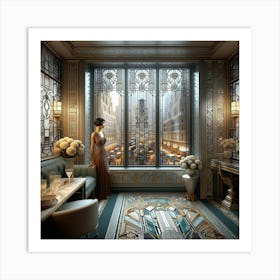 Deco style and sparkling cyanide Art Print