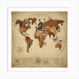 World Map Stock Videos & Royalty-Free Footage 5 Art Print