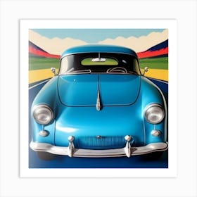 Classic Blue Car 3 Art Print