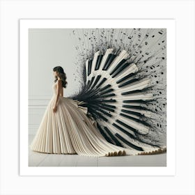 Wedding Dress Made Of Piano Keys Art Print