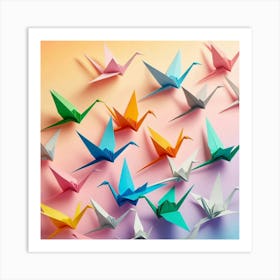 Origami Cranes Art Print