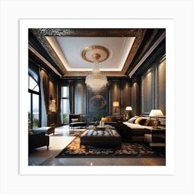 Luxury Bedroom Interior Design Art Print