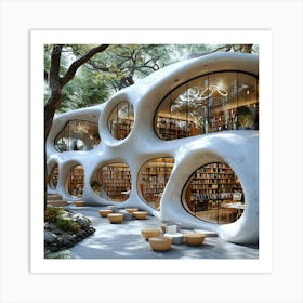 Library In The Woods Art Print