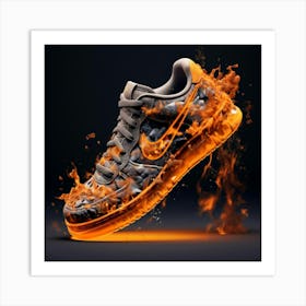 Fire Nike Air Force 1 1 Art Print