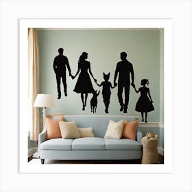 Family Silhouette Wall Decal Art Print
