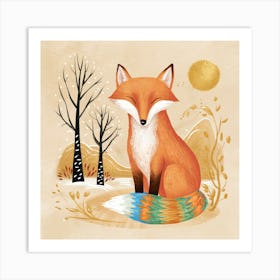 Rainbow Fox Nursery (1) Art Print