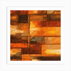 Abstract Painting.Abstract Texture Art with Vintage Flair in Rich Amber Tones Art Print