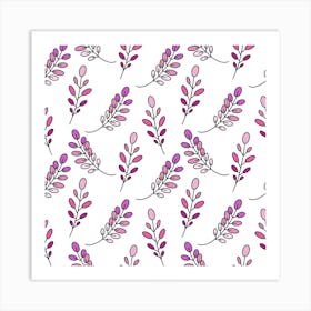 Leaves On A White Background Art Print