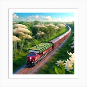 Train In The Jungle Art Print