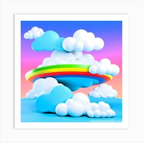 Rainbow Clouds Art Print