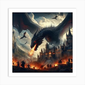 Big fire dragon Art Print