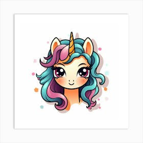 Unicorn With Rainbow Mane 11 Art Print