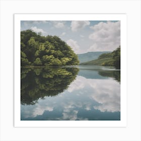 Reflection Of Trees In A Lake Art Print