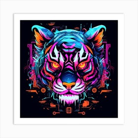 Neon Tiger 2 Art Print