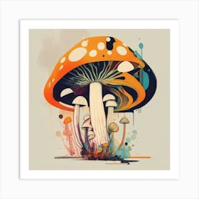 Mushroom Painting Art Print