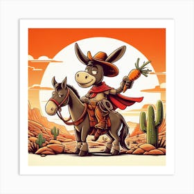 Donkey In The Desert Art Print